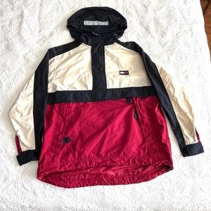 Tommy Hilfiger Colorblock Windbreaker Jacket - Red/ Navy Blue / Cream / Spring